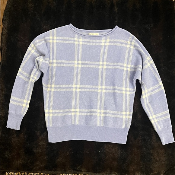 Cynthia Rowley Lilac Checkered Sweater - Picture 1 of 4